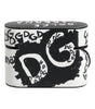 Étui pour Airpods Dolce & Gabbana en cuir noir et blanc avec logo en relief