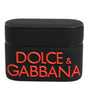 Dolce & Gabbana Black Orange Silicone Embossed Logo Airpods Case