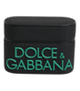 Étui pour Airpods Dolce & Gabbana en silicone noir et orange avec logo en relief
