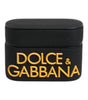 Dolce & Gabbana Black Yellow Silicone Embossed Logo Airpods Case