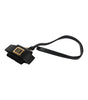 Dolce &amp; Gabbana Black Leather Strap Gold Metal Logo Plaque Airpods Case