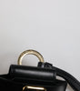 Dolce &amp; Gabbana Black Leather Strap Gold Metal Logo Plaque Airpods Case
