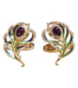 Dolce & Gabbana Multicolor Peacock Feathers 925 Sterling Silver Cufflink