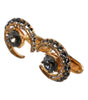 Dolce & Gabbana Brass Gold Black Crystal Luna Cufflink