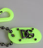 Dolce &amp; Gabbana Green Springy Key Holder DG Logo Men's Keychain Keyring