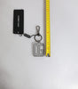 Dolce &amp; Gabbana Gray Black DG Rubber Logo Silver Men's Keychain Keyring
