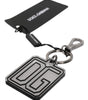 Dolce &amp; Gabbana Gray Black DG Rubber Logo Silver Men's Keychain Keyring