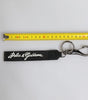 Dolce &amp; Gabbana Black White DG Logo Silver Men Keychain Polyester Keyring