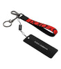 Porte-clés Dolce &amp; Gabbana en nylon et laiton argenté avec logo rouge pour homme