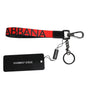 Porte-clés Dolce &amp; Gabbana en nylon et laiton argenté avec logo rouge pour homme