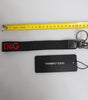 Dolce & Gabbana Black Logo Nylon Silver Brass Men Holder Keychain Keyring
