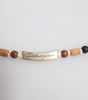Dolce & Gabbana Black Gold Wooden Beaded Logo Pendant Necklace