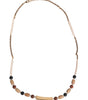 Dolce & Gabbana Black Gold Wooden Beaded Logo Pendant Necklace