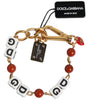 Dolce & Gabbana Multicolor Gold Tone Brass Chain DG Logo Dice Bracelet