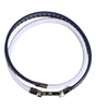 Dolce & Gabbana Blue White Leather Trimmed DG Engraved Silver Tone Clasp Bracelet