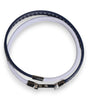 Dolce & Gabbana Blue White Leather Trimmed DG Engraved Silver Tone Clasp Bracelet