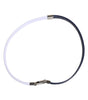 Dolce & Gabbana Blue White Leather Trimmed DG Engraved Silver Tone Clasp Bracelet
