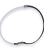 Dolce & Gabbana Blue White Leather Trimmed DG Engraved Silver Tone Clasp Bracelet