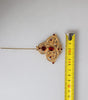 Dolce &amp; Gabbana Gold Tone Red Crystal Embellish 925 Sterling Silver Pin