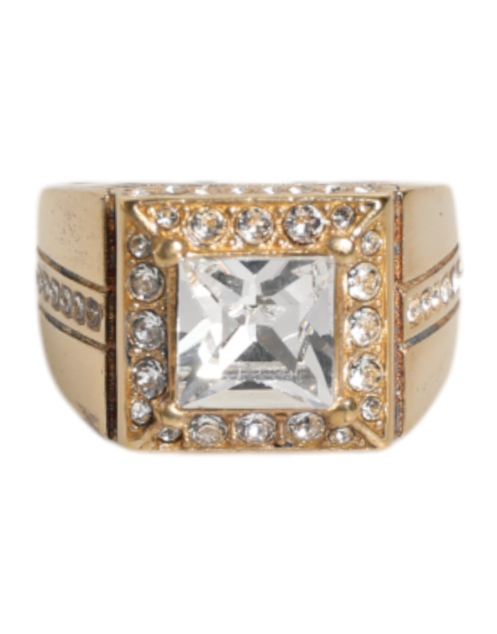 Bague Dolce &amp; Gabbana en argent sterling 925 doré avec cristaux