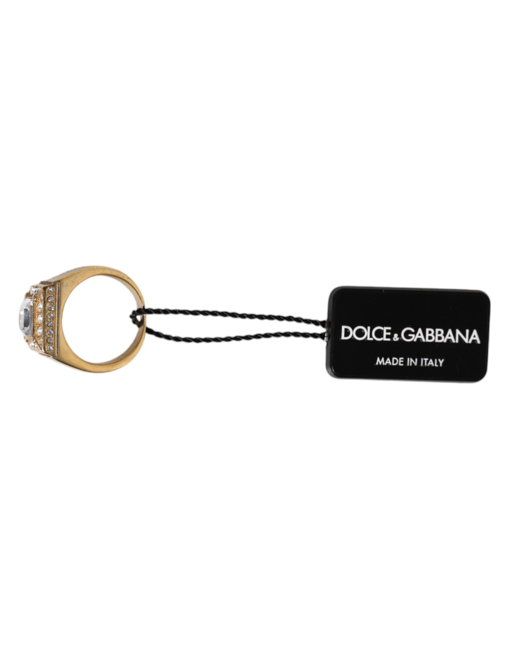 Bague Dolce &amp; Gabbana en argent sterling 925 doré avec cristaux