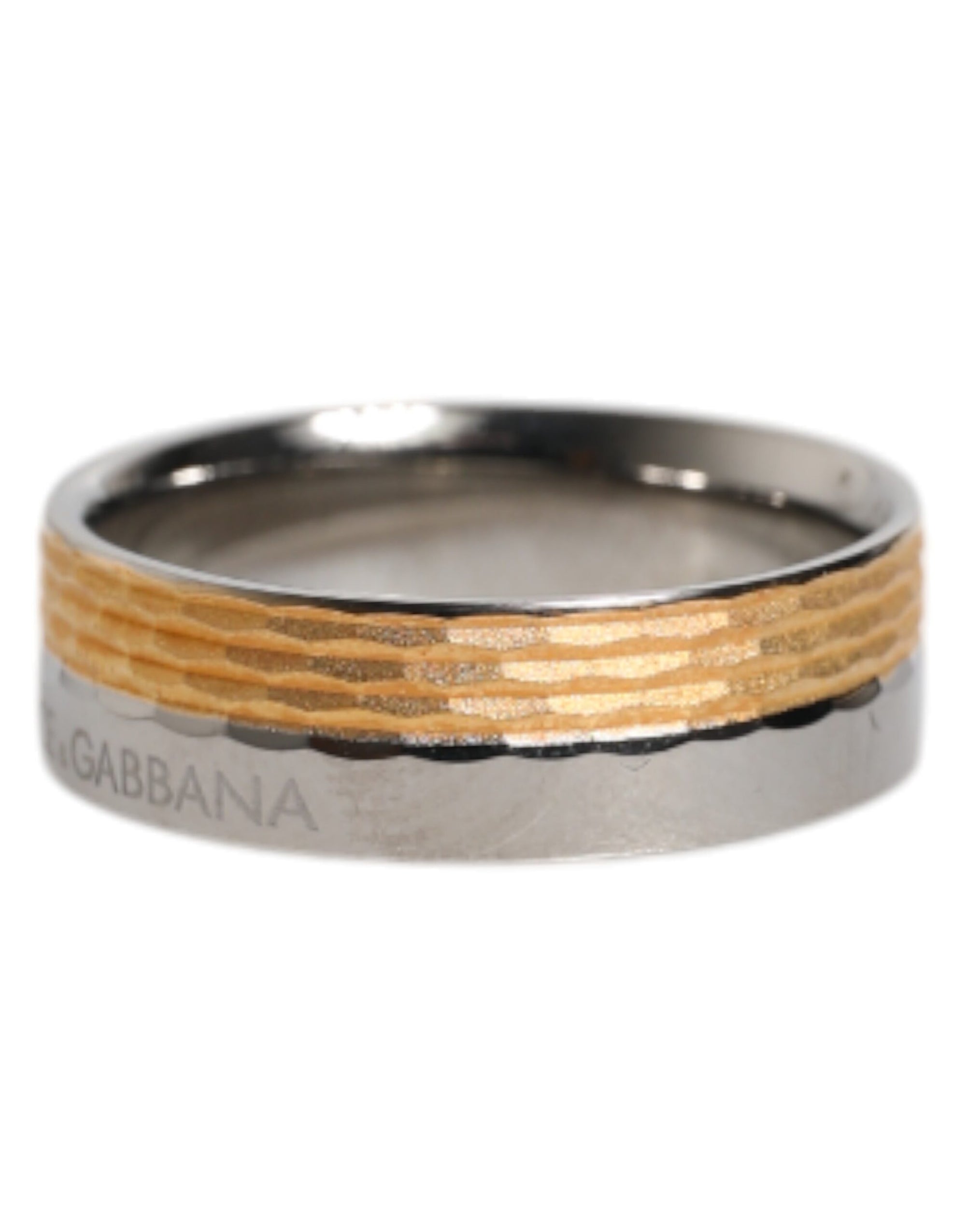 Bague Dolce & Gabbana en laiton véritable avec logo DG doré et argenté