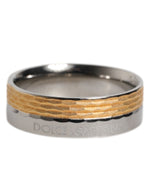Bague Dolce &amp; Gabbana en laiton véritable avec logo DG doré et argenté