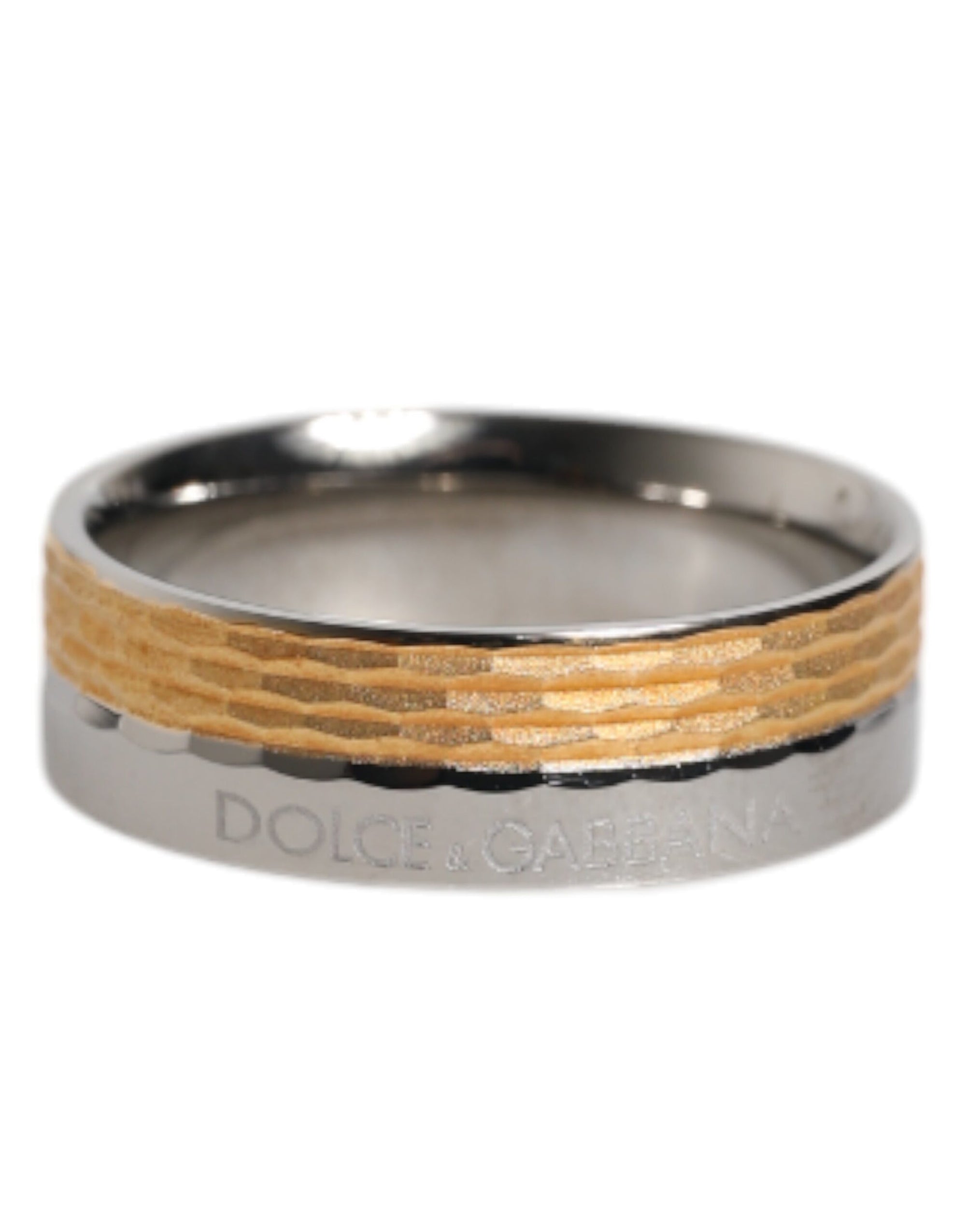 Bague Dolce &amp; Gabbana en laiton véritable avec logo DG doré et argenté