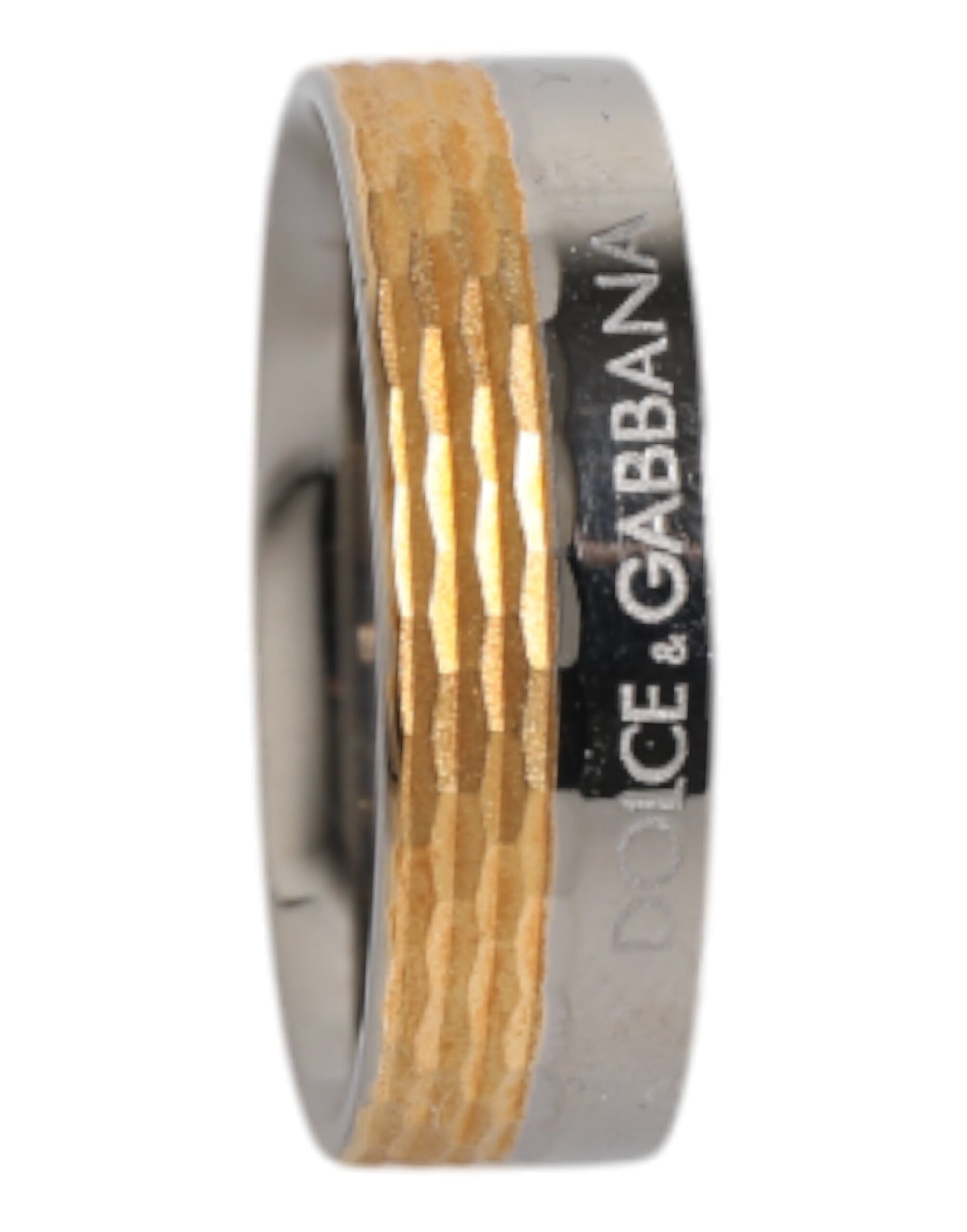 Bague Dolce &amp; Gabbana en laiton véritable avec logo DG doré et argenté