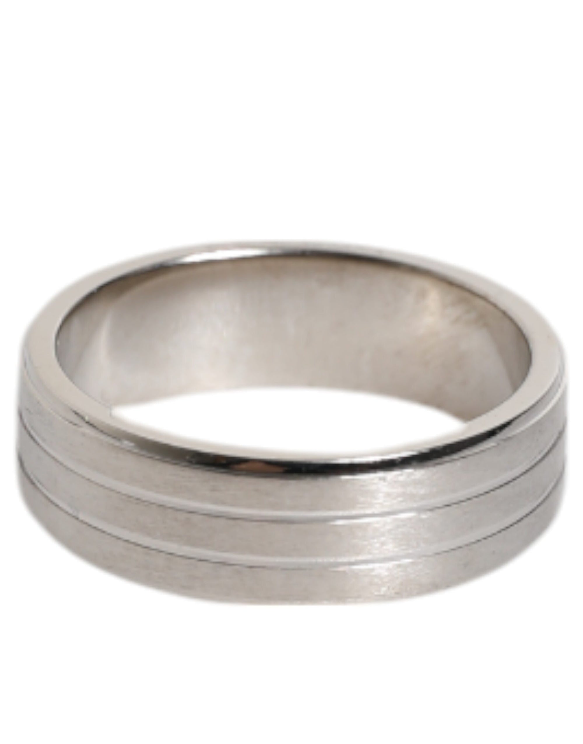 Bague Dolce &amp; Gabbana en laiton argenté avec logo DG en cristal transparent
