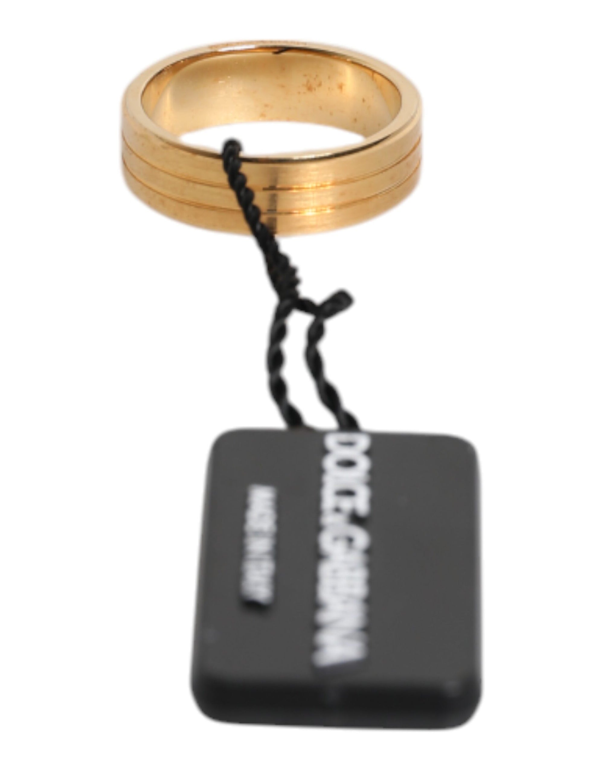 Bague Dolce &amp; Gabbana en laiton doré avec logo DG en cristal rouge