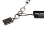 Dolce &amp; Gabbana Silver Brass Chain Dice Logo Embellished Charm Bracelet