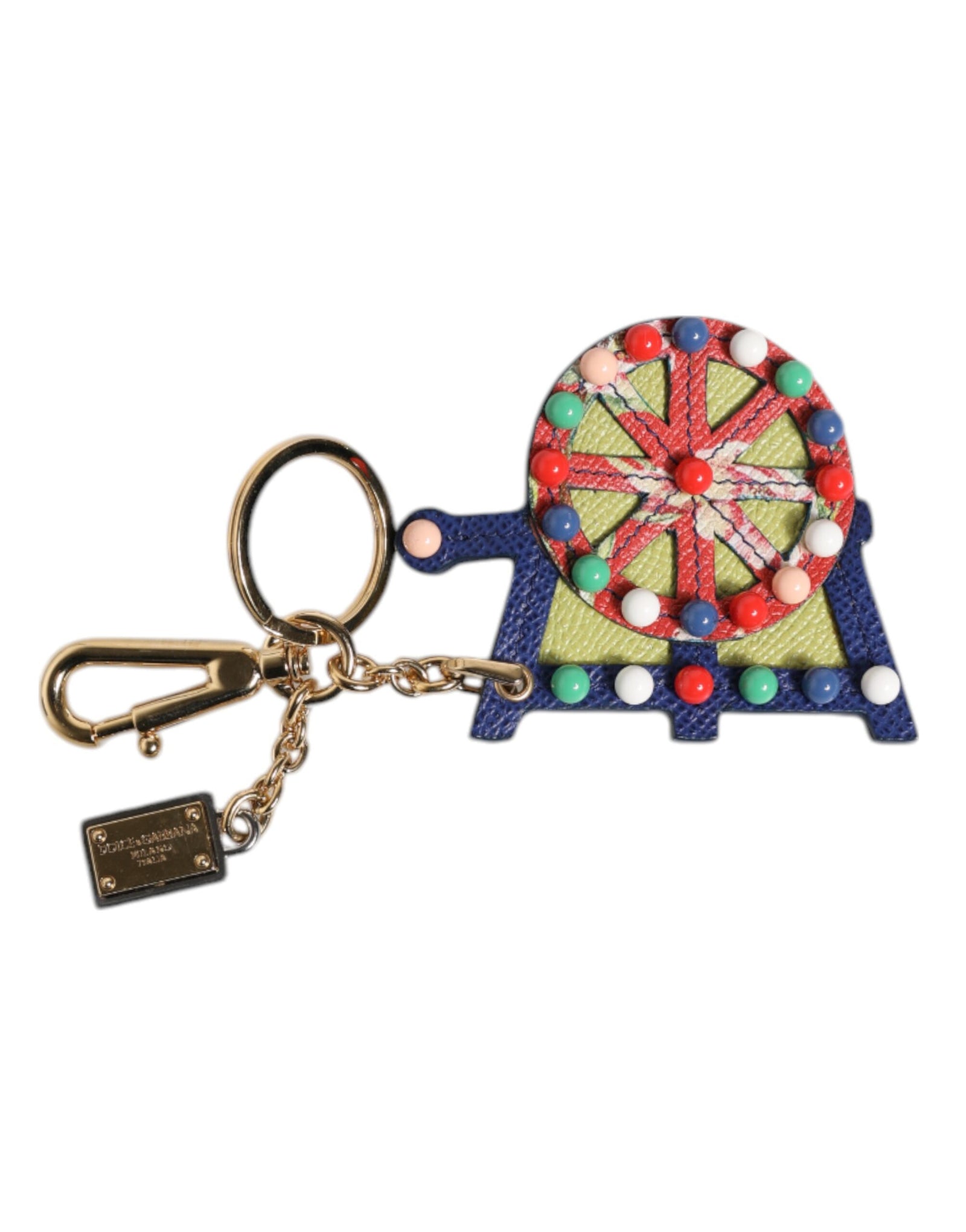 Dolce &amp; Gabbana Multicolor Gold Tone Carretto Keychain Keyring