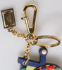 Dolce & Gabbana Multicolor Gold Tone Carretto Keychain Keyring