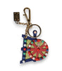 Dolce & Gabbana Multicolor Gold Tone Carretto Keychain Keyring
