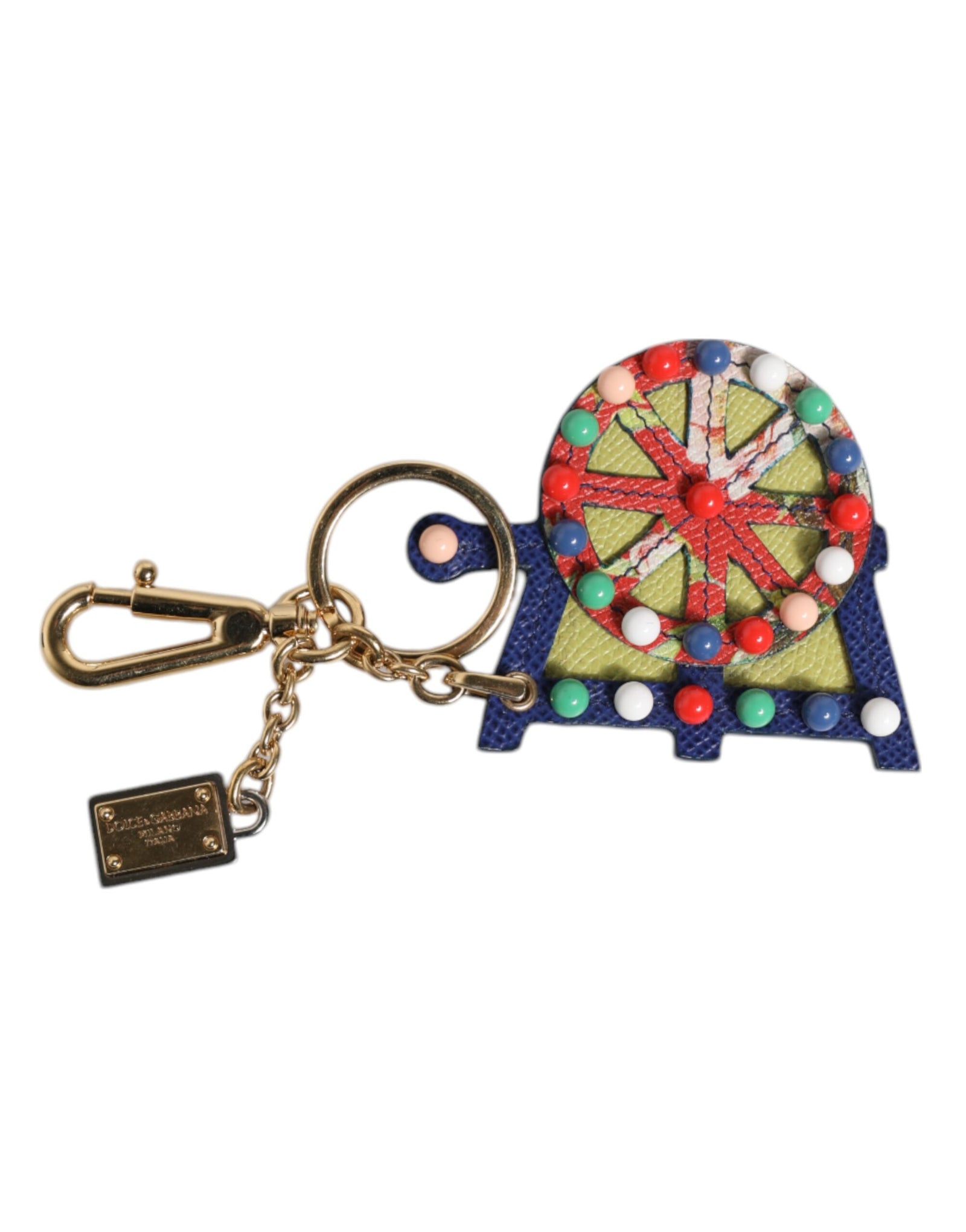 Dolce &amp; Gabbana Multicolor Gold Tone Carretto Keychain Keyring