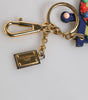 Dolce & Gabbana Multicolor Gold Tone Carretto Keychain Keyring