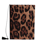 Petit carnet Dolce &amp; Gabbana en polyester marron et noir avec imprimé léopard et logo