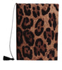 Petit carnet Dolce &amp; Gabbana en polyester marron et noir avec imprimé léopard et logo