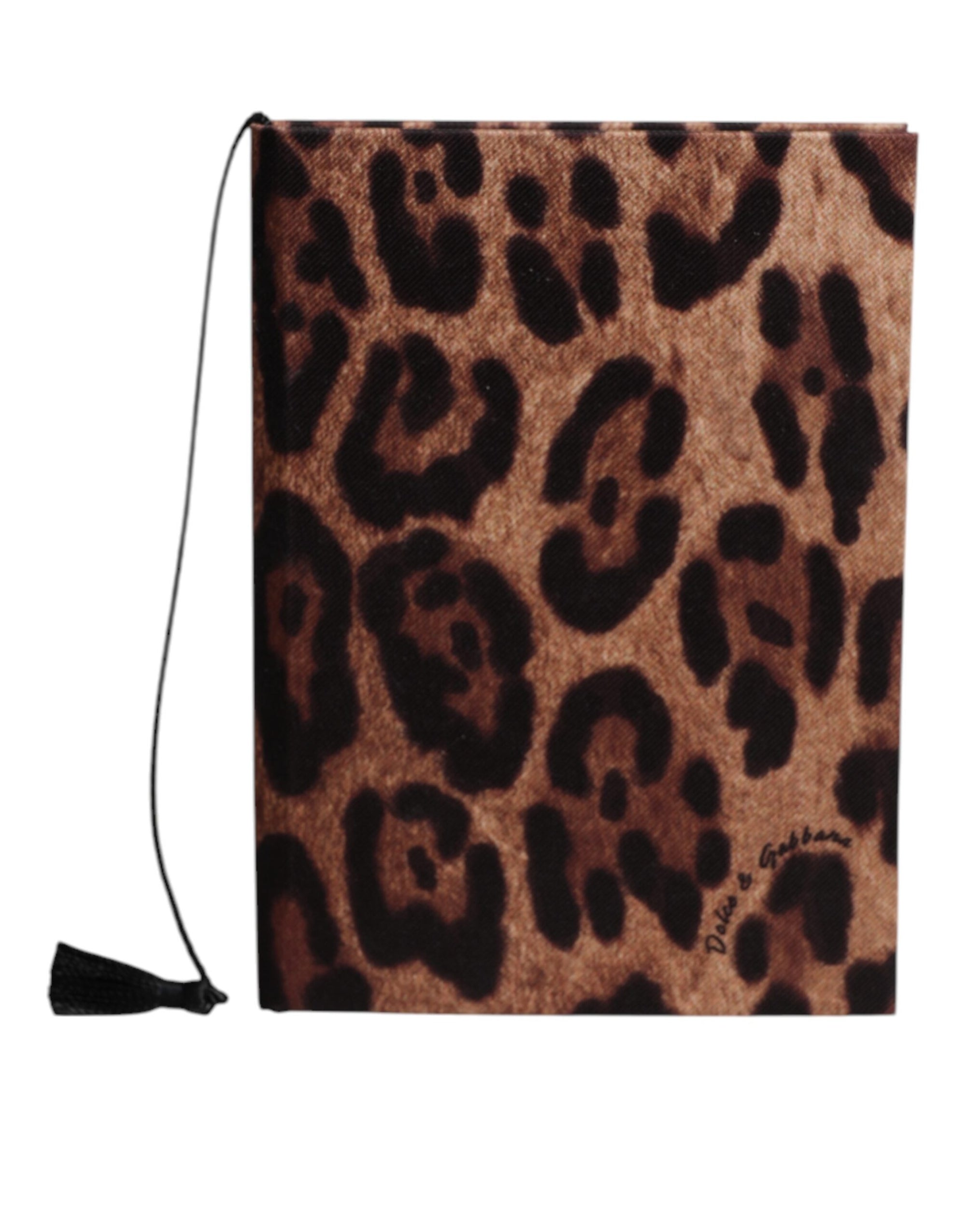 Petit carnet Dolce &amp; Gabbana en polyester marron et noir avec imprimé léopard et logo