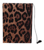 Petit carnet Dolce &amp; Gabbana en polyester marron et noir avec imprimé léopard et logo