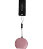 Porte-miroir à main rond en cuir de veau rose Dolce &amp; Gabbana avec logo