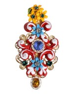 Pince à cheveux Dolce &amp; Gabbana Multicolor Spring CARRETTO en laiton doré et cristal