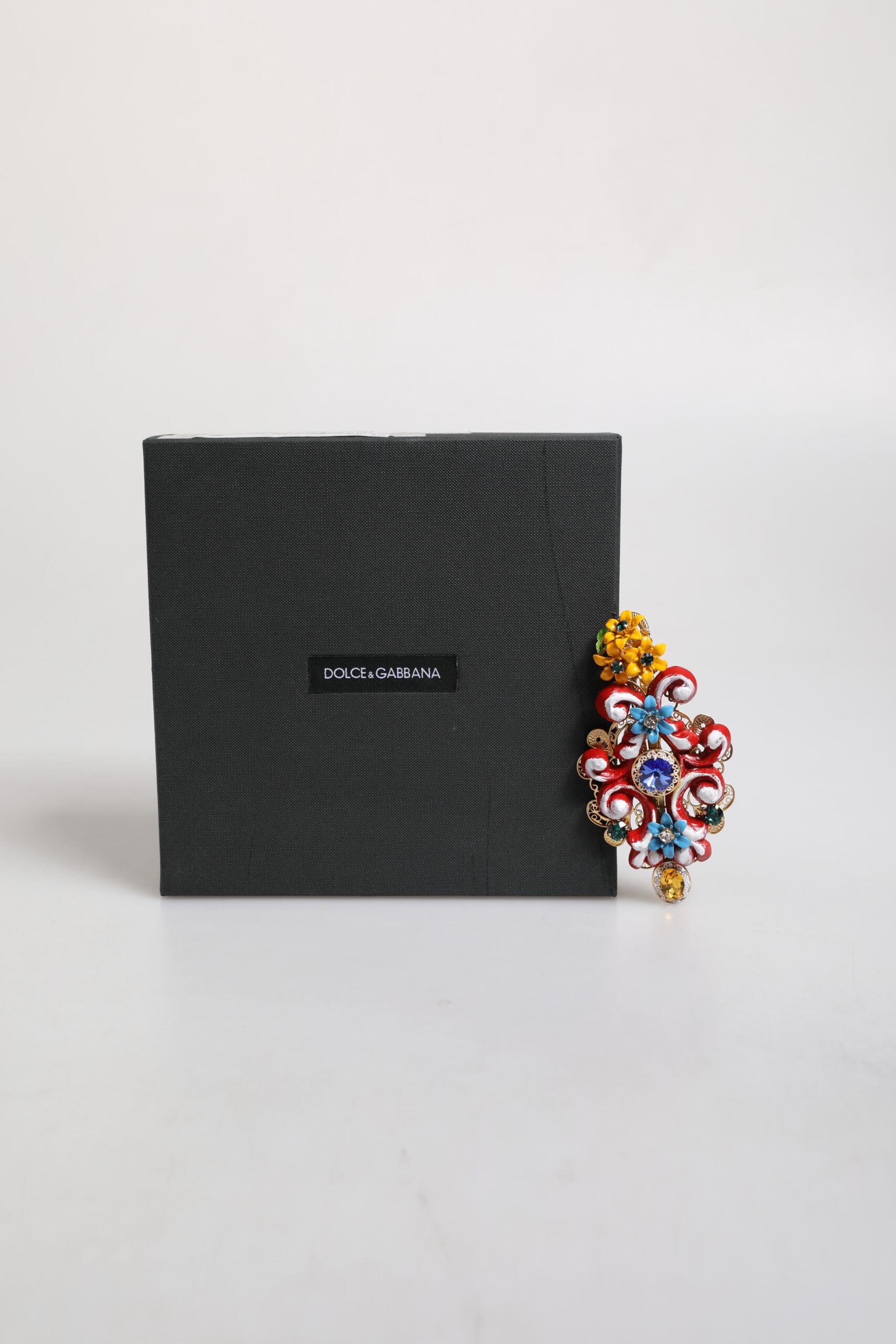 Pince à cheveux Dolce &amp; Gabbana Multicolor Spring CARRETTO en laiton doré et cristal