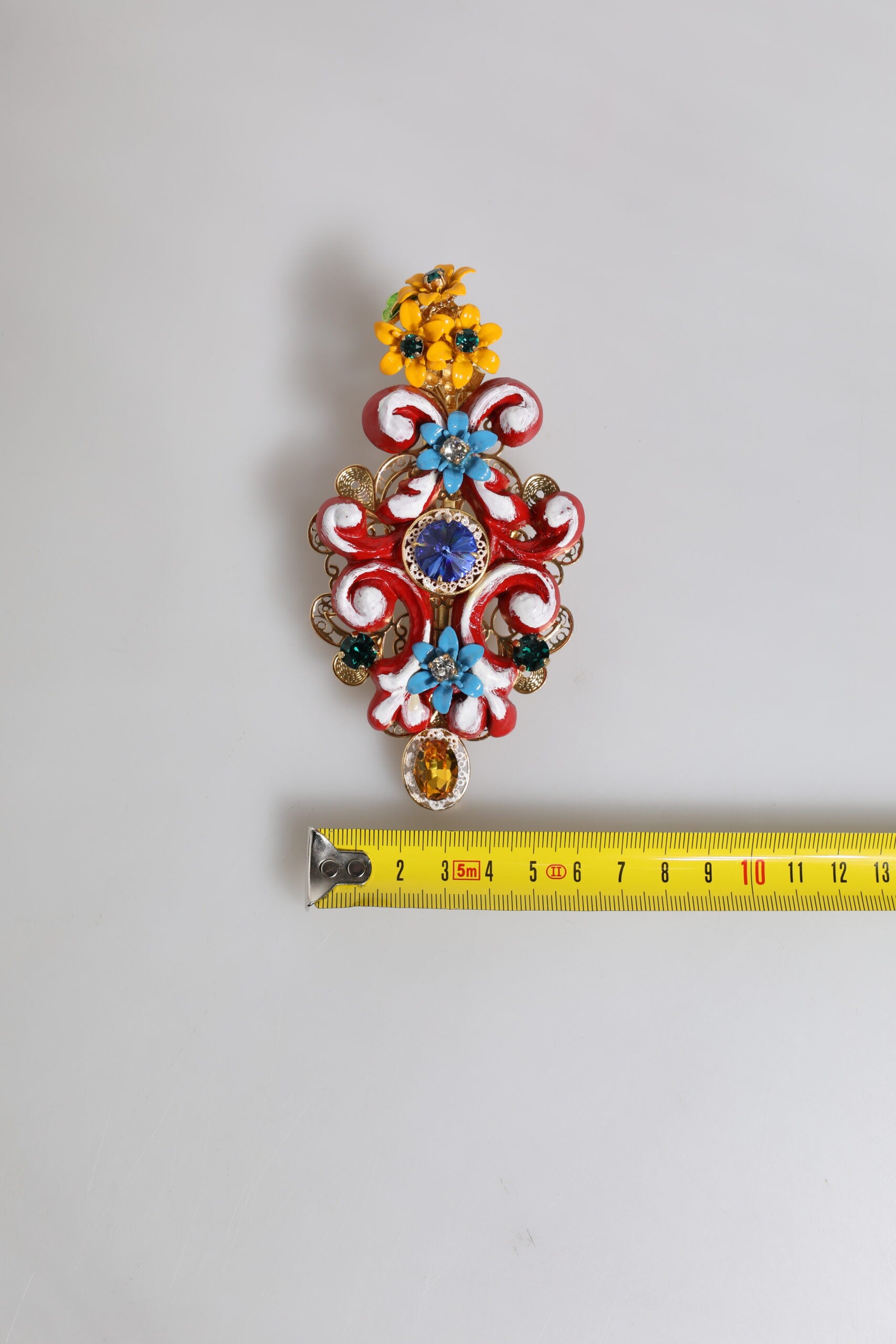Pince à cheveux Dolce &amp; Gabbana Multicolor Spring CARRETTO en laiton doré et cristal