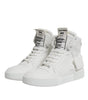 Dolce & Gabbana White Leather High Top Sneakers Shoes