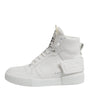 Dolce & Gabbana White Leather High Top Sneakers Shoes