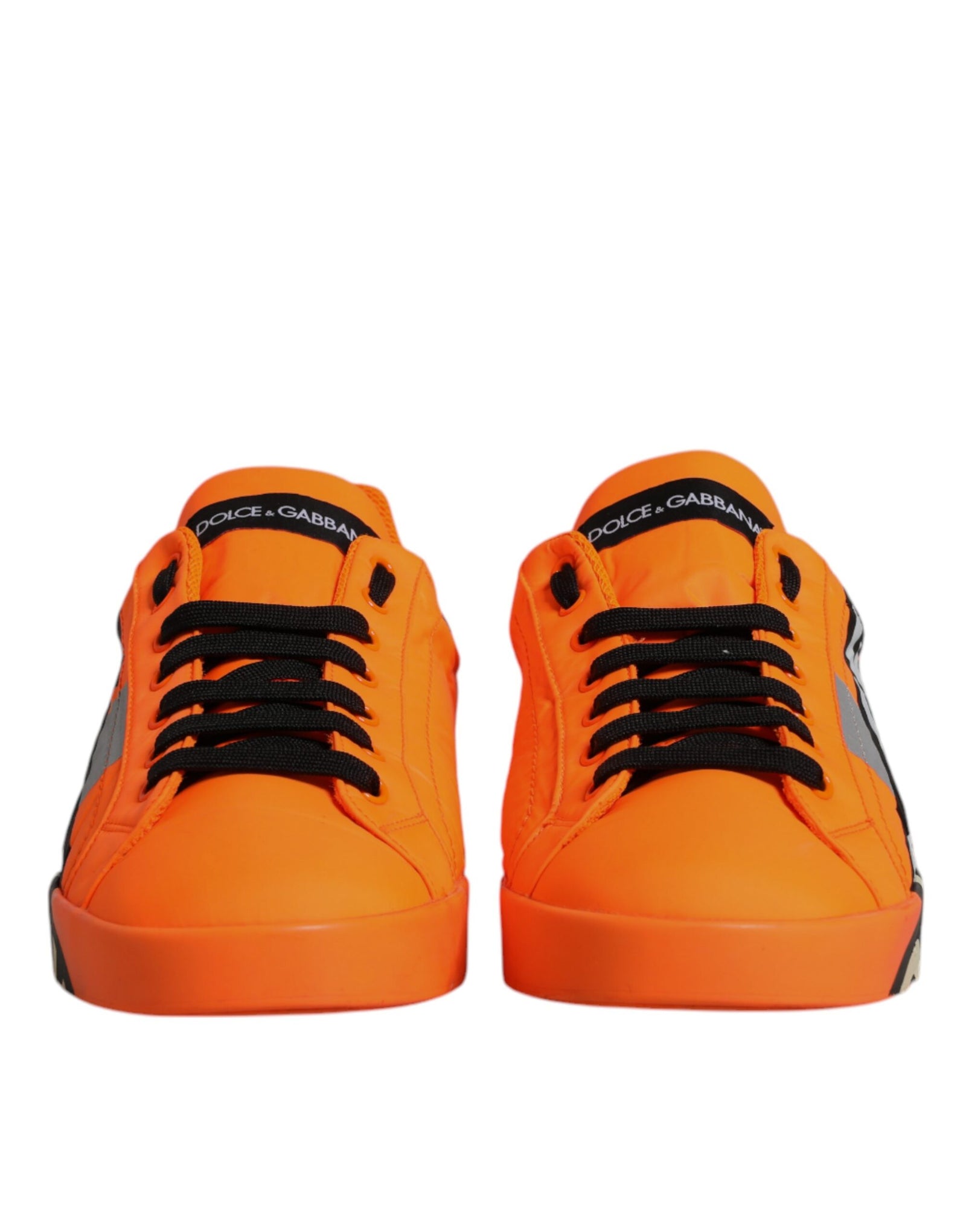 Dolce &amp; Gabbana Orange Portofino Logo Tape Men Sneakers Shoes