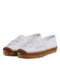 Dolce &amp; Gabbana White Logo Eyelet Slip On Espadrilles Shoes