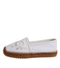 Dolce &amp; Gabbana White Logo Eyelet Slip On Espadrilles Shoes